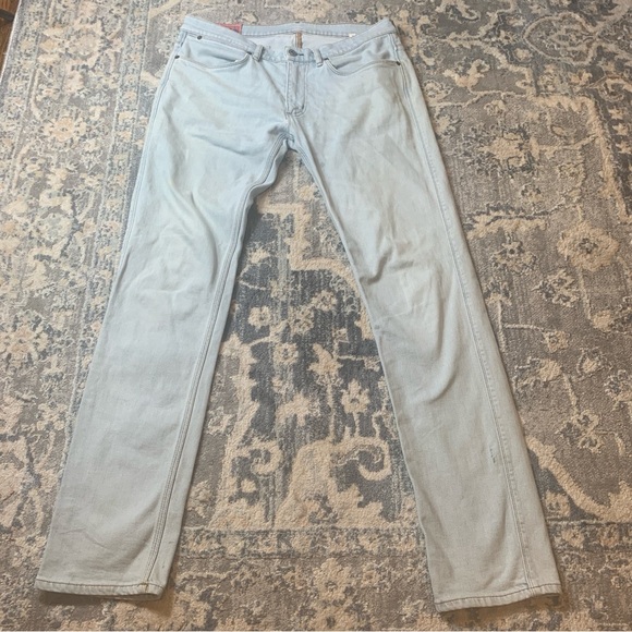Acne Studios Blue Straight-Leg Jeans with Washed-Out Look - Picture 1 of 9